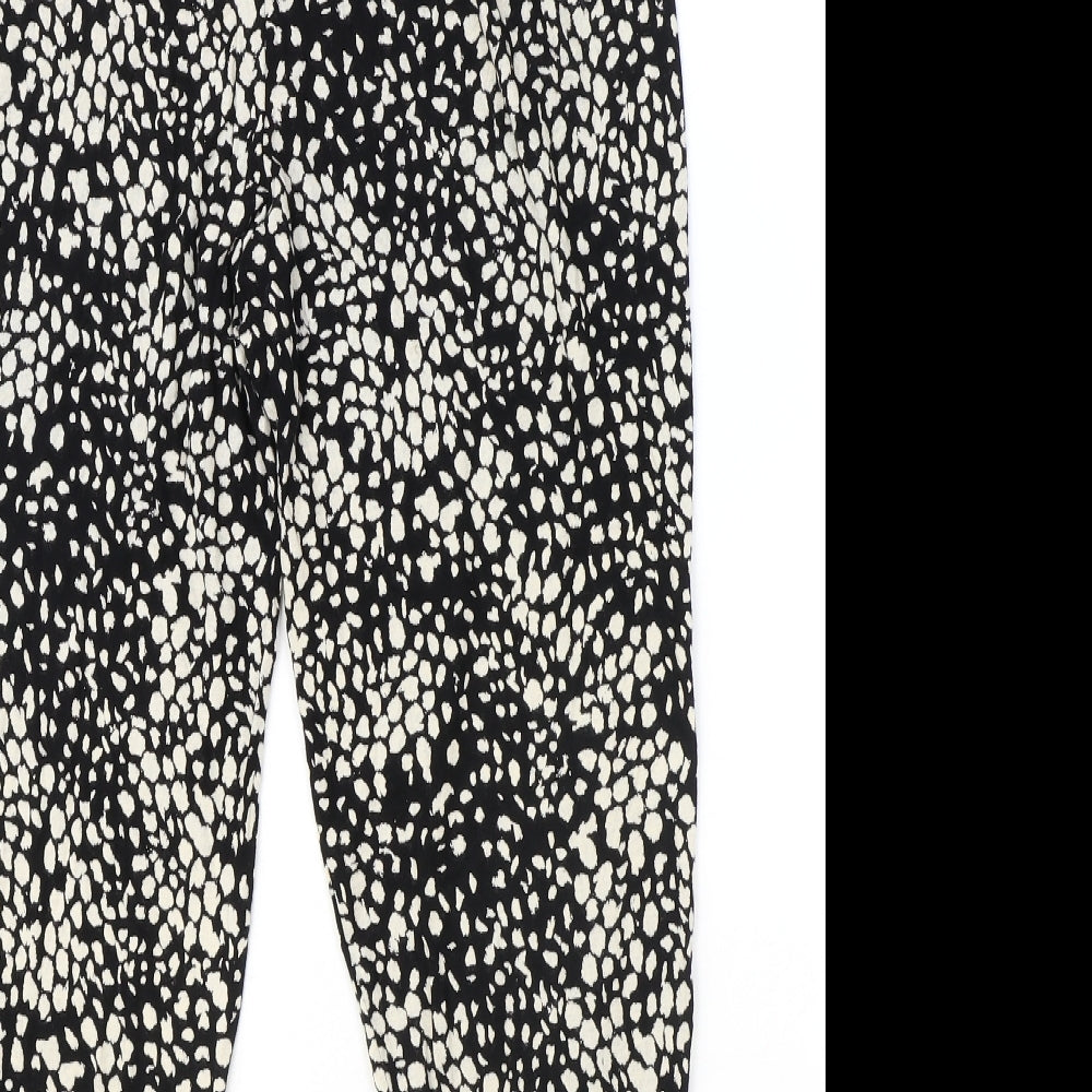 Womens UK Size S H&M Regular Fit Harem Black Trousers