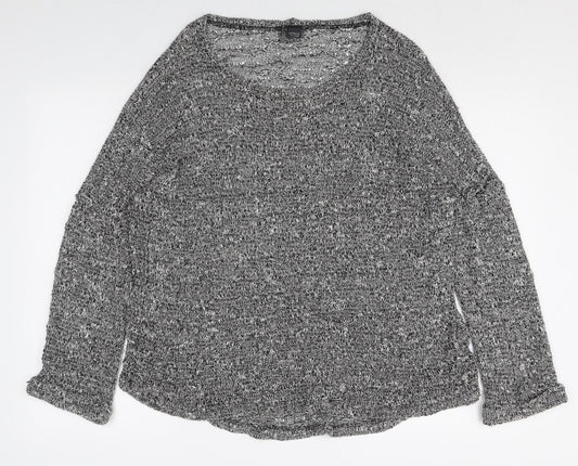 Womens UK Size M Sparkle & Fade Grey Pullover Jumper