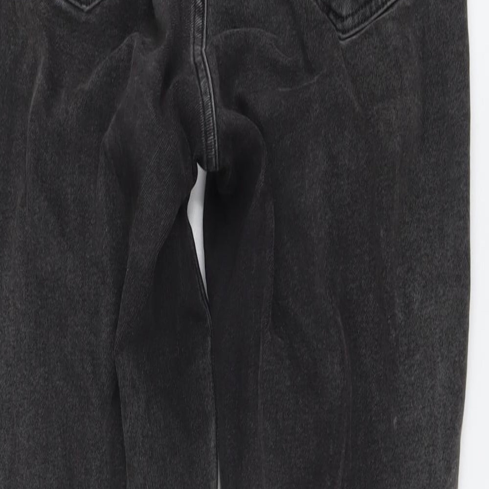ASOS Womens Grey Cotton Straight Jeans Size 28 in L32 in Regular Button