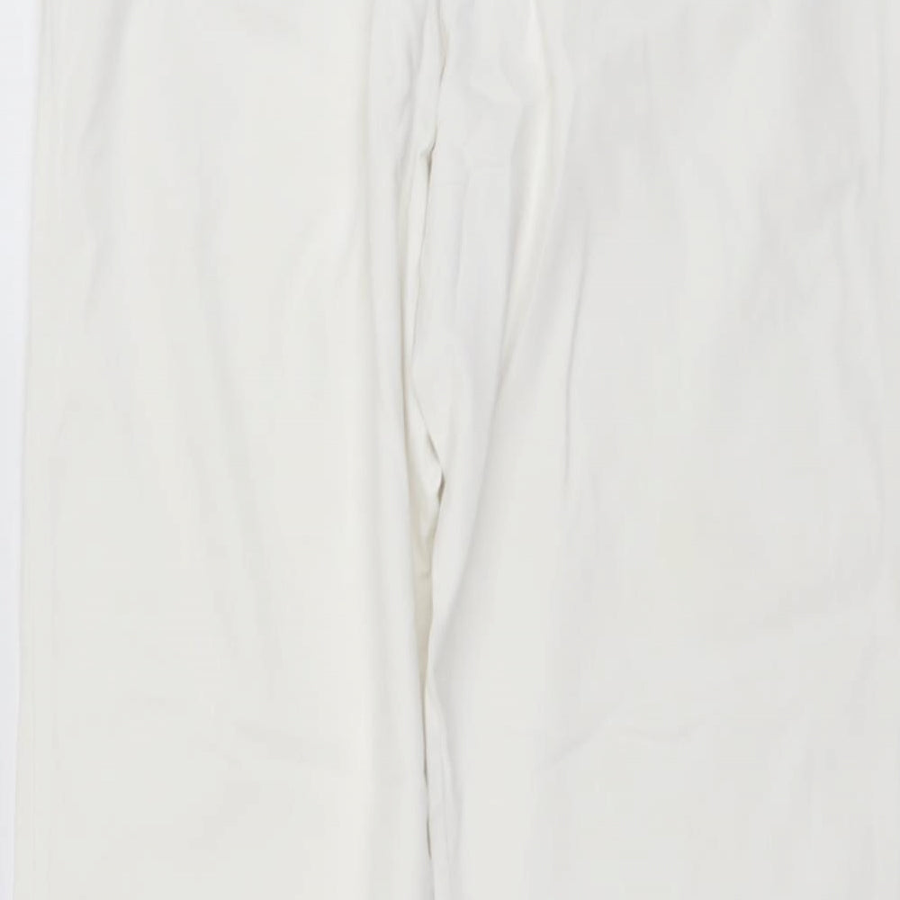 Olsen Womens Ivory Cotton Straight Jeans Size 34 in L29 in Regular Button