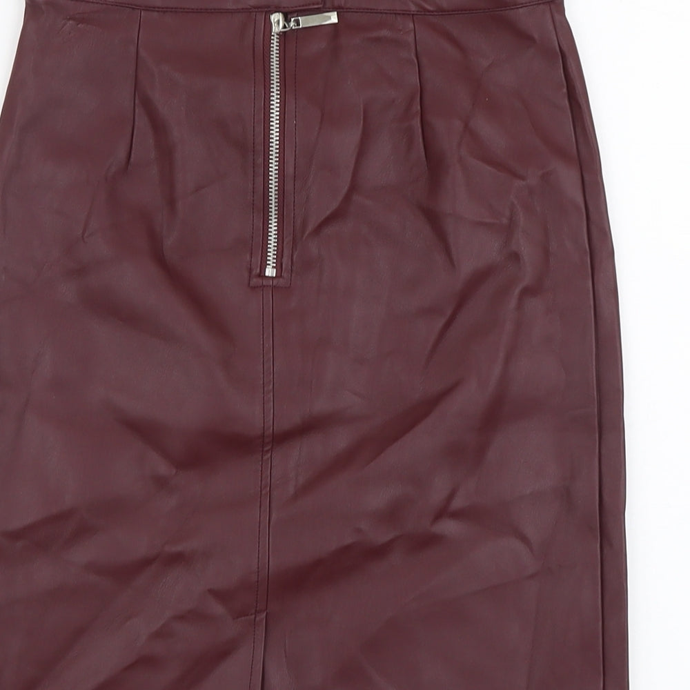 Noisy may Womens Red Polyester Straight & Pencil Skirt Size 26 in Zip