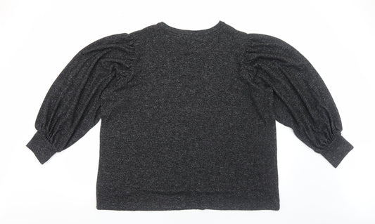 George Womens Black Round Neck Polyester Pullover Jumper Size 2XL