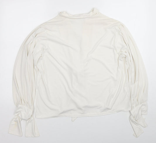 Womens UK Size M Mango White Basic Blouse