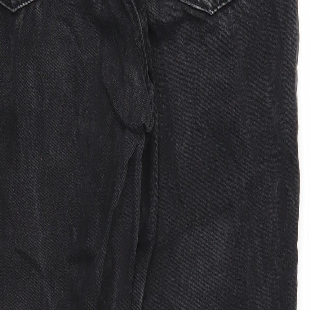 Topshop Womens Black Cotton Mom Jeans Size 26 in L30 in Regular Zip