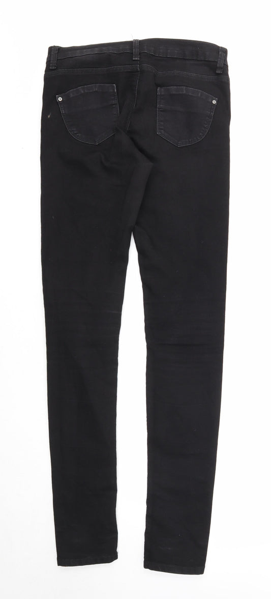 Denim & Co. Womens Black Cotton Skinny Jeans Size 10 Regular Zip
