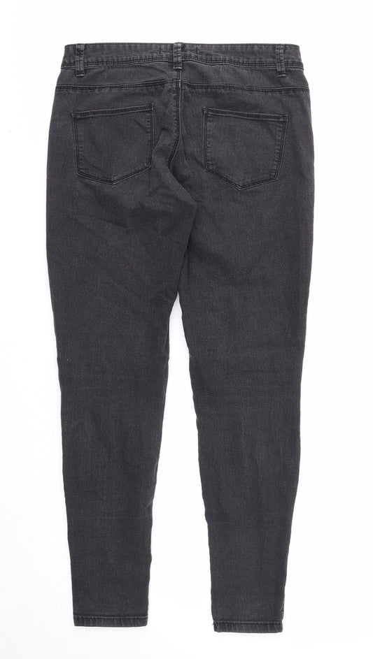 Denim & Co. Womens Black Cotton Skinny Jeans Size 10 Regular Zip