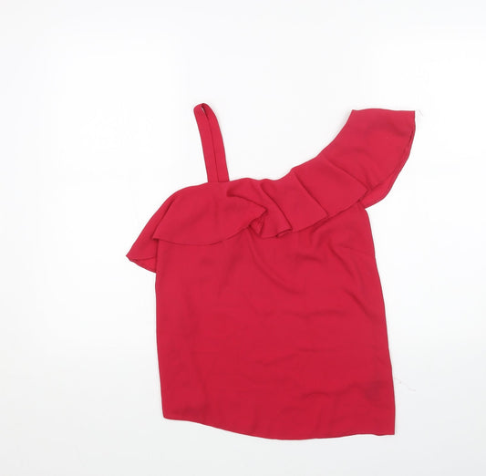 Womens UK Size 8 Papaya Pink Basic Tank