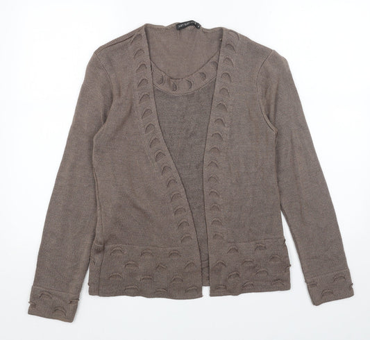 Womens UK Size M Just Elegance Brown Cardigan Jumper