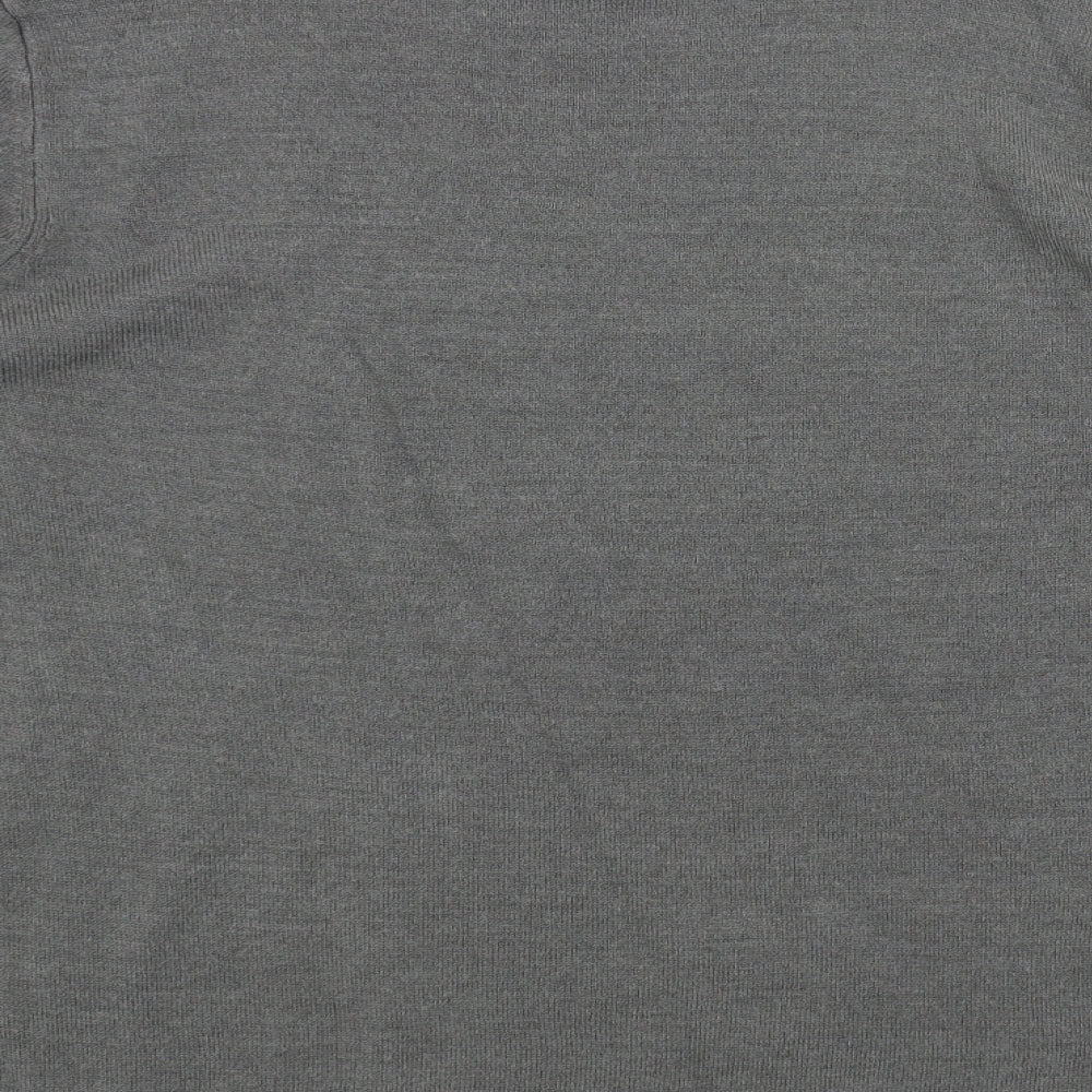 Classic Womens Grey High Neck Acrylic Pullover Jumper Size 14