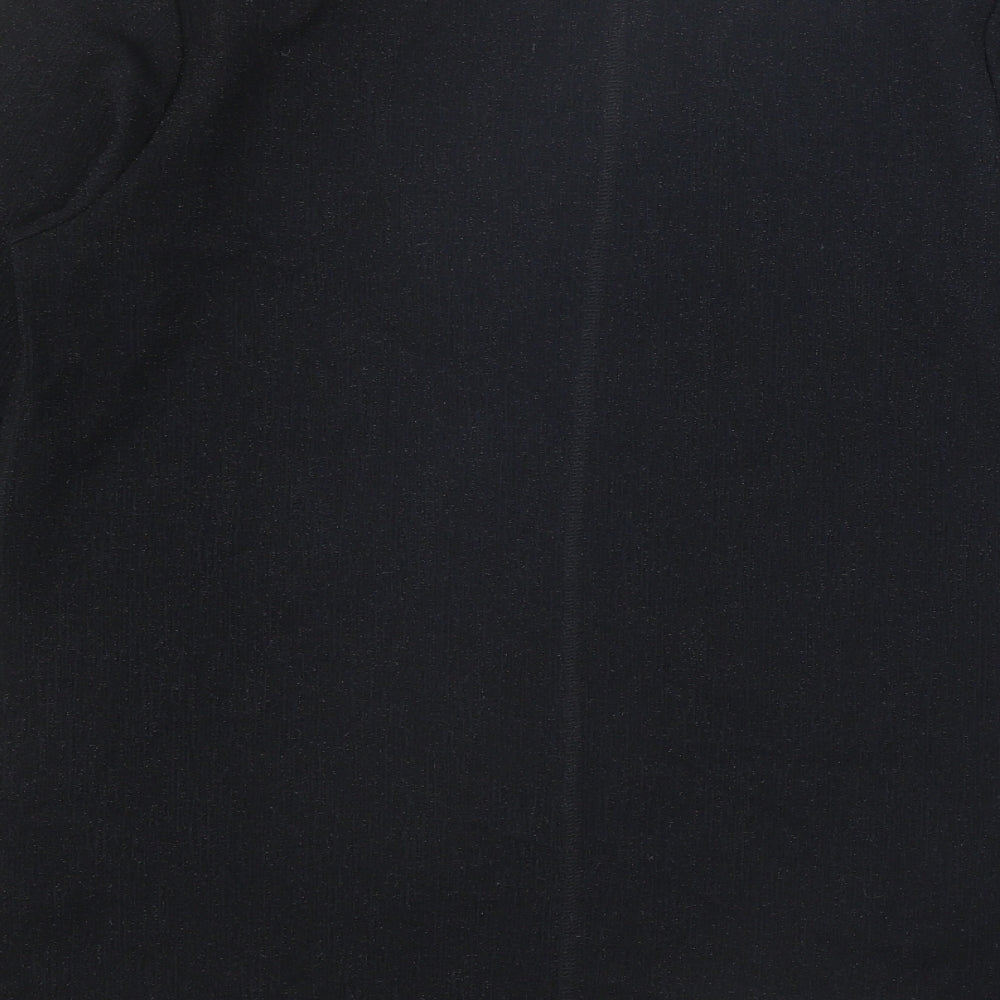 Autograph Womens Black Geometric Polyamide Basic Blouse Size 14 Round Neck