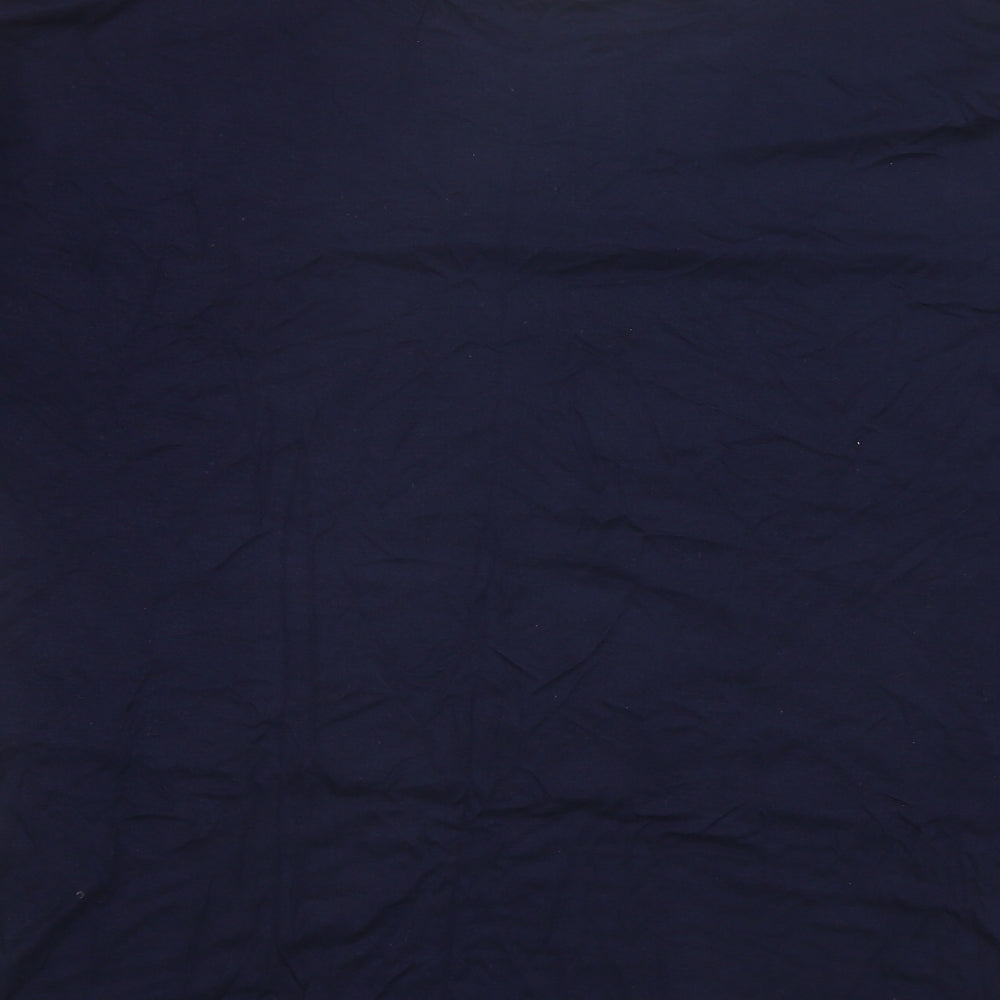 TU Womens Blue Floral Viscose Basic Blouse Size 12 Boat Neck