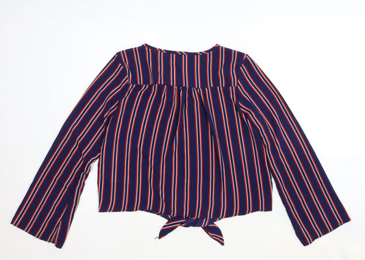 Womens UK Size 12 Apricot Multicoloured Basic Button-Up