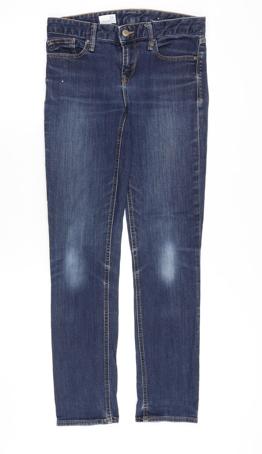 Gap Womens Blue Cotton Skinny Jeans Size 27 in Regular Zip