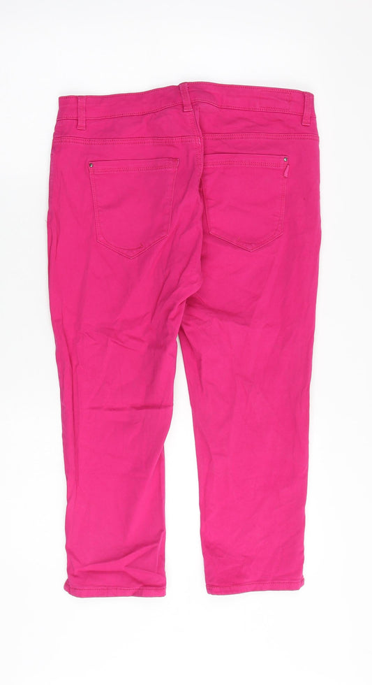 EDC Womens Pink Cotton Cropped Jeans Size 32 in Regular Zip