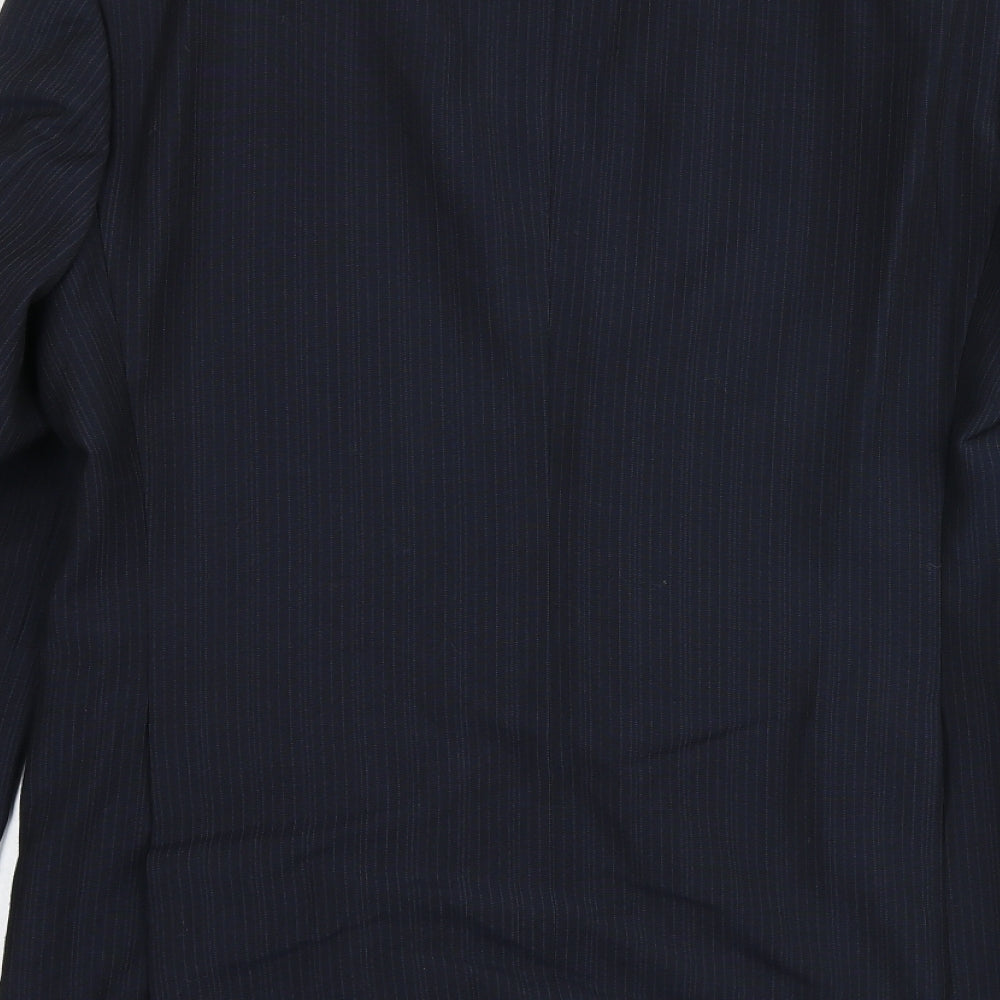 Chesterfield Mens Blue Striped Viscose Jacket Suit Jacket Size 38 Regular