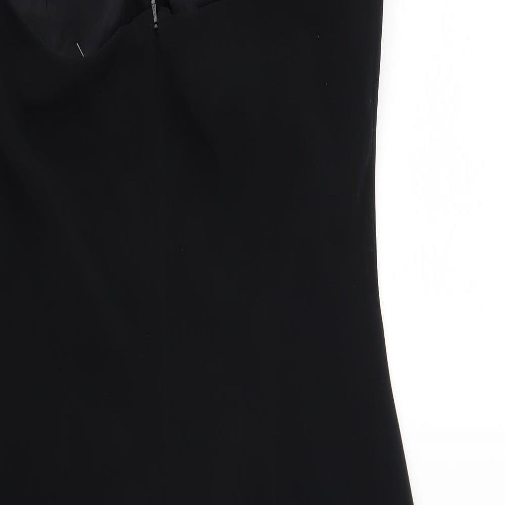 Simon Ellis Womens Black Polyester Bodycon Size 12 Halter Zip