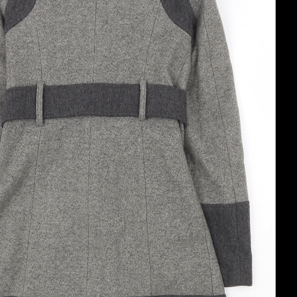 Womens UK Size 10 Debenhams Grey Pea Coat