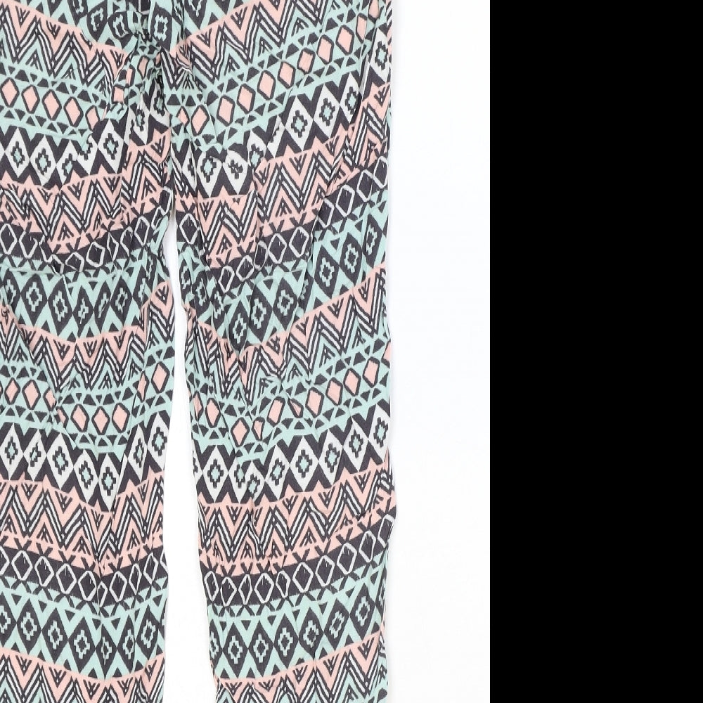 Womens UK Size 8 H&M Regular Fit Multicoloured Trousers
