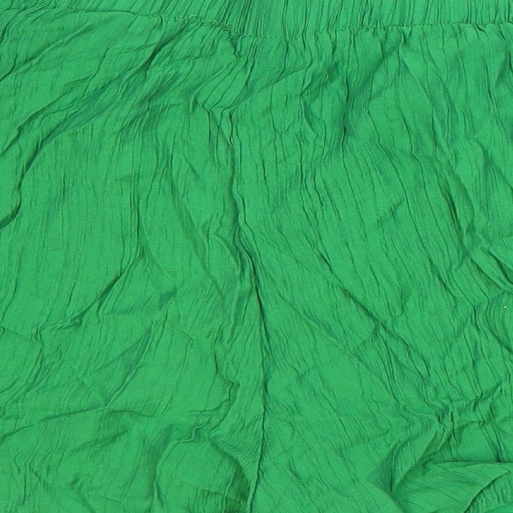 SheIn Womens Green Viscose Culotte Shorts Size M Regular Pull On