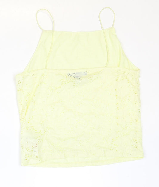 Primark Womens Yellow Polyester Basic Tank Size M Square Neck