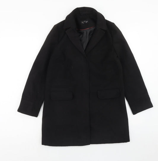 Womens UK Size 4 Topshop Black Overcoat