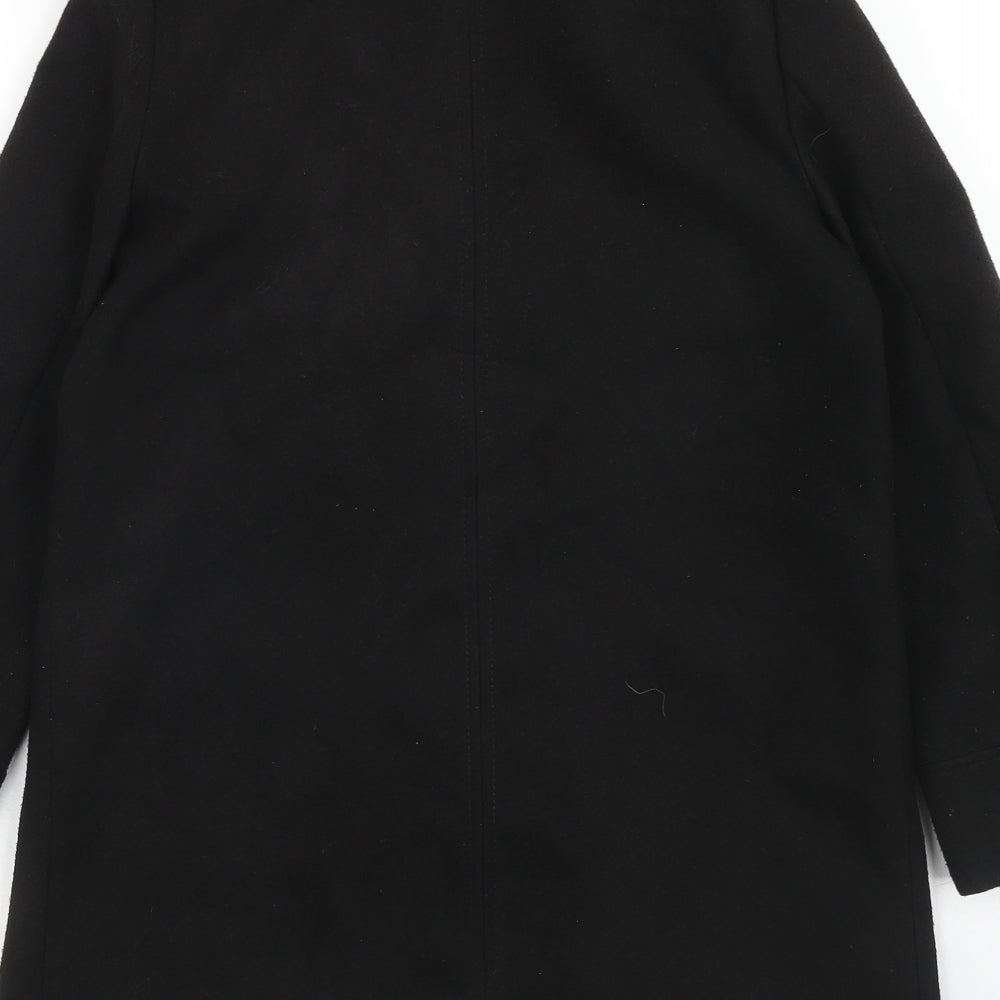Womens UK Size 4 Topshop Black Overcoat