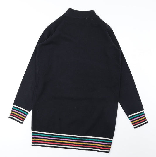 TU Womens Blue High Neck Acrylic Tunic Jumper Size 6