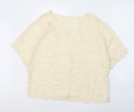 SheIn Womens White Polyester Basic Blouse Size XL V-Neck