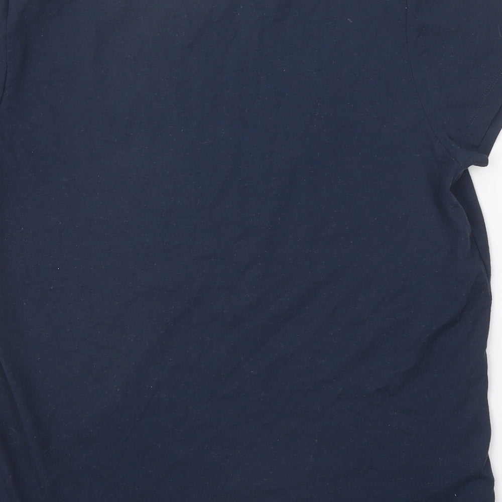 Avenue Womens Blue Polyester Basic T-Shirt Size M Round Neck - All I want for Xmas...