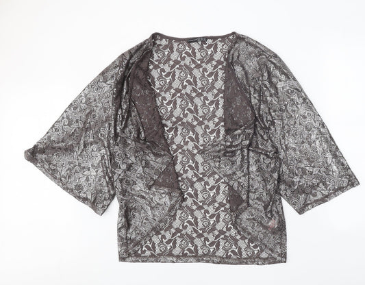 Womens UK Size S Atmosphere Brown Jersey Blouse