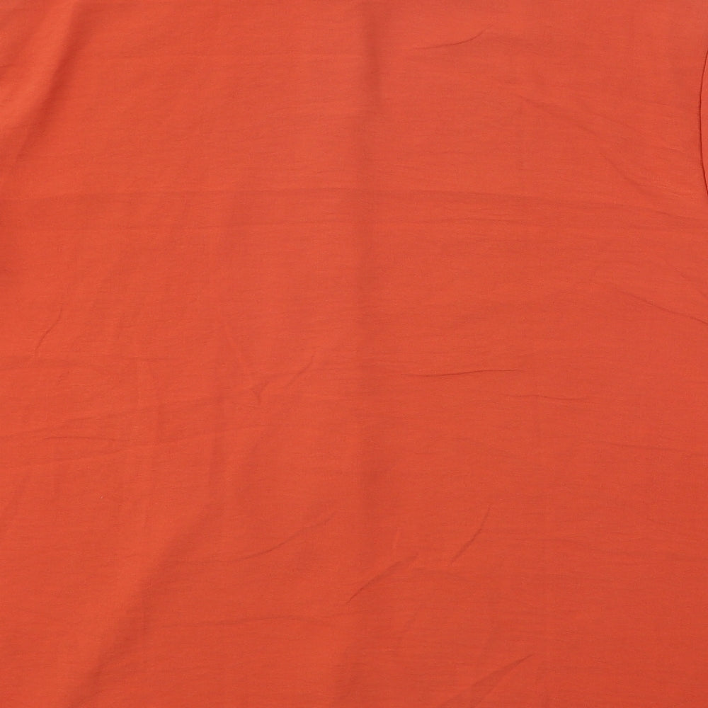 Womens UK Size XL Preworn Orange Basic Button-Up