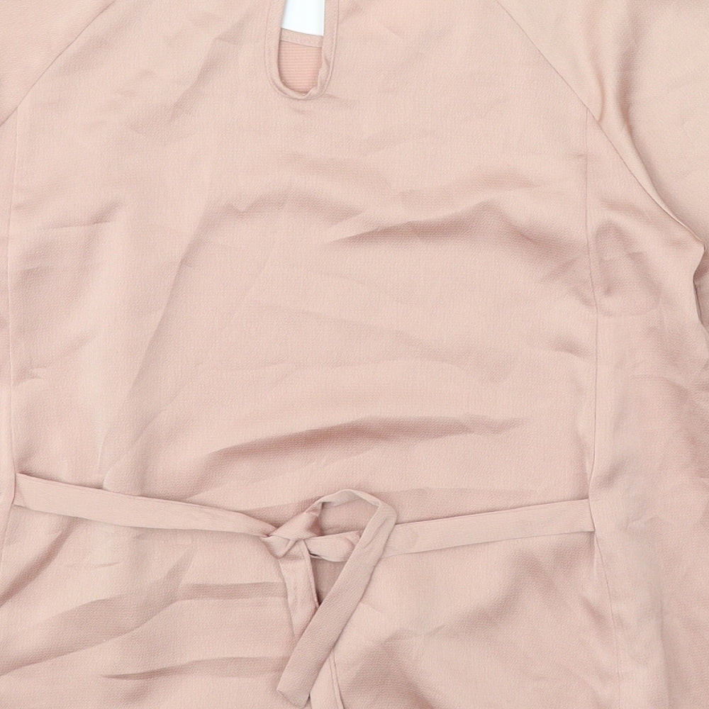 George Womens Pink Polyester Basic T-Shirt Size 10 Round Neck