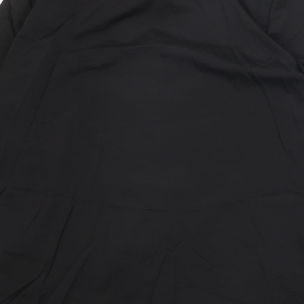 Womens UK Size XL Preworn Black Basic Button-Up