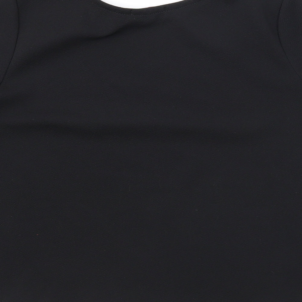 Womens UK Size 8 Blue Inc Black Basic Blouse