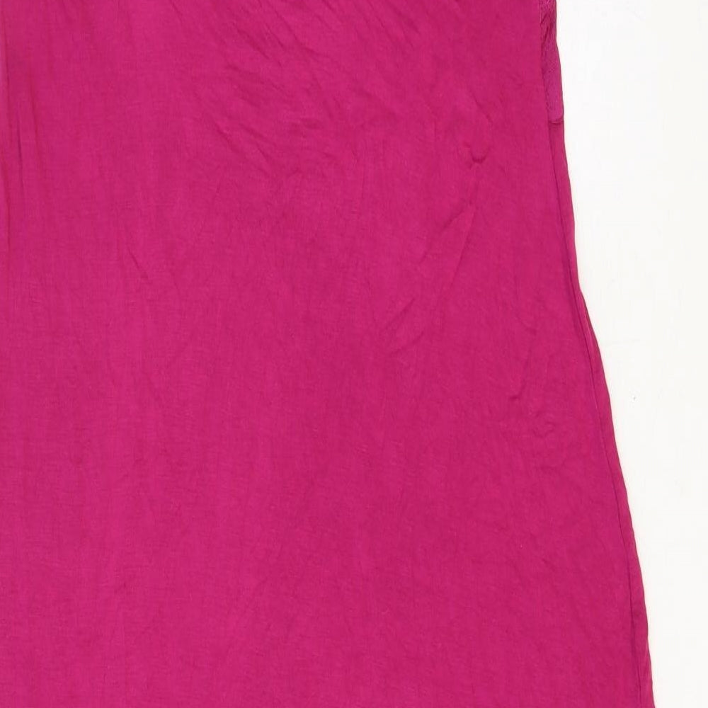 Marks and Spencer Womens Pink Viscose Maxi Size 10 V-Neck Pullover