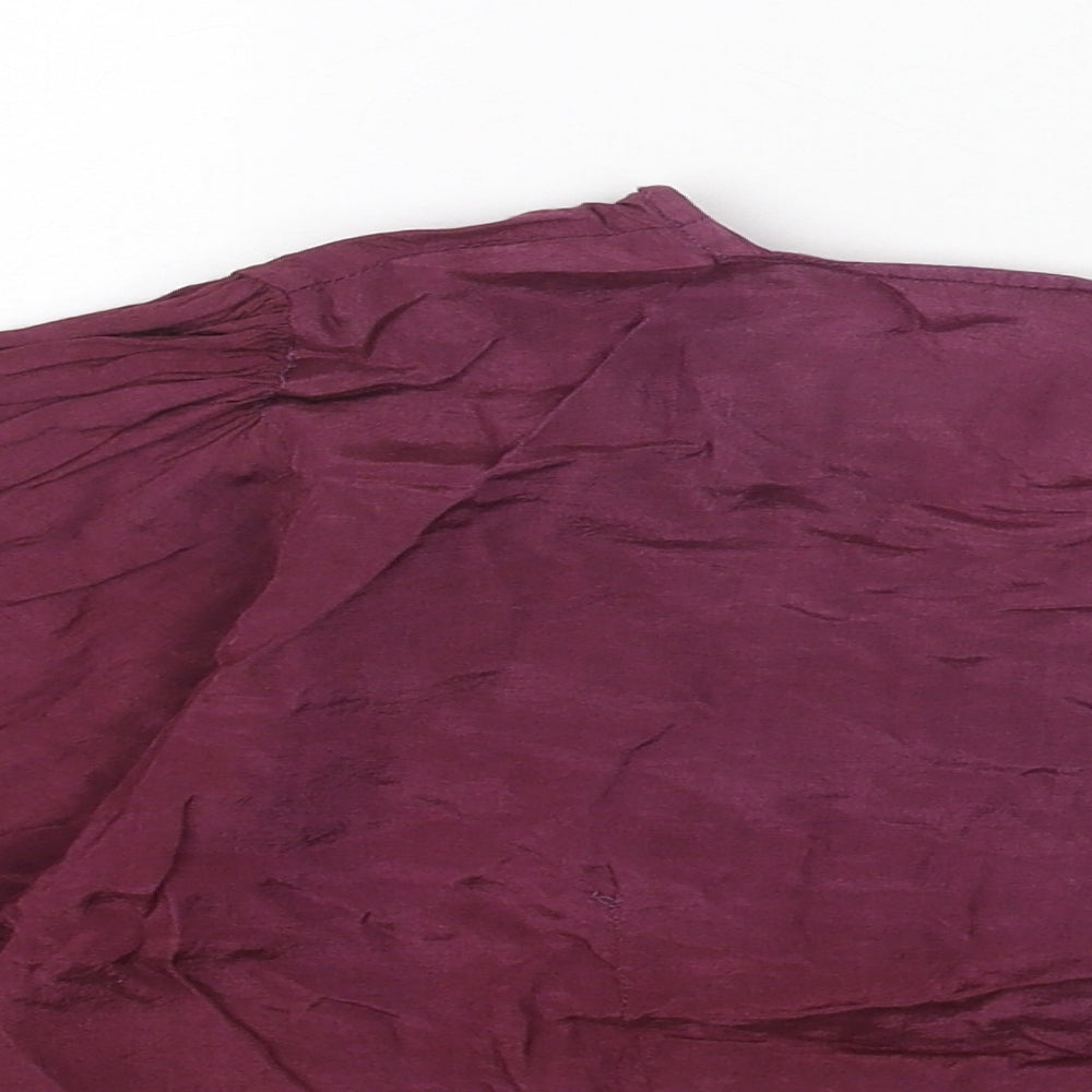 Womens UK Size One Size Preworn Purple Cropped Button-Up