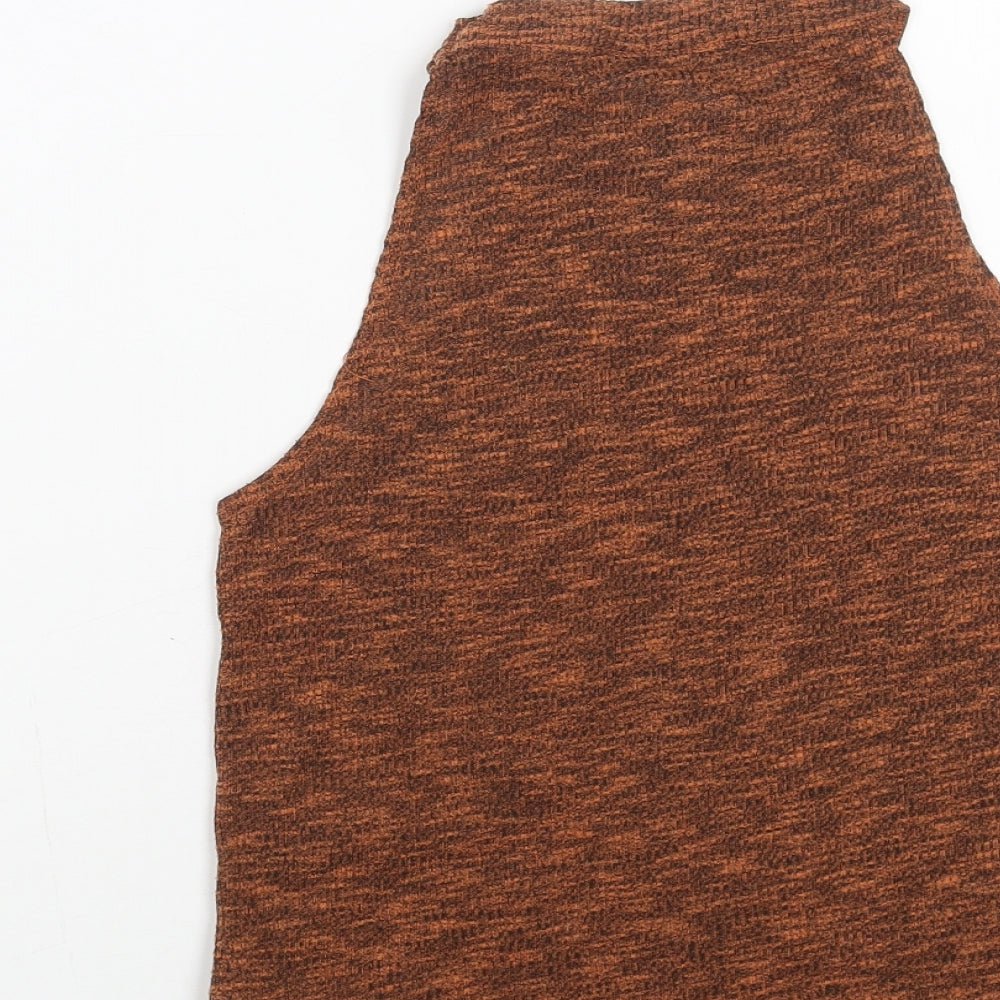 Womens UK Size 10 Topshop Orange Basic Tank
