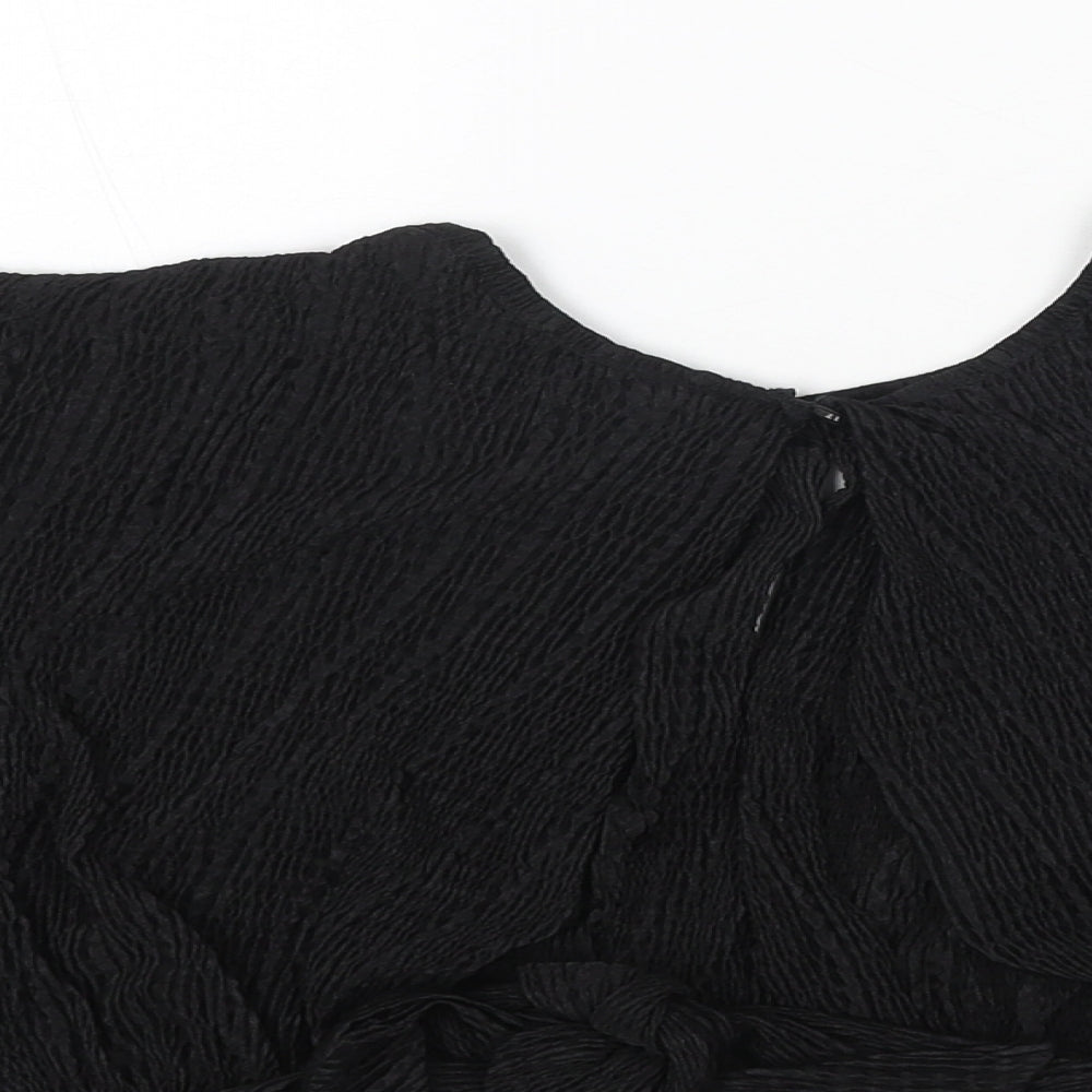 Womens UK Size 8 New Look Black Cropped Blouse