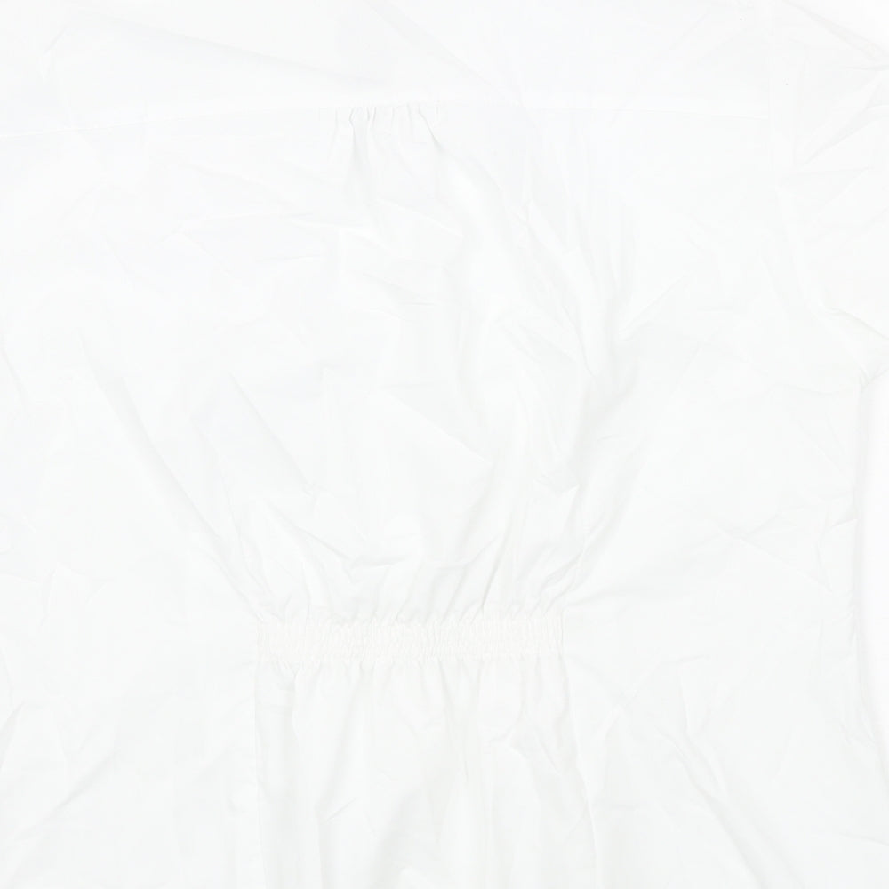 IA MODA Womens White Polyester Basic Button-Up Size 20 Collared