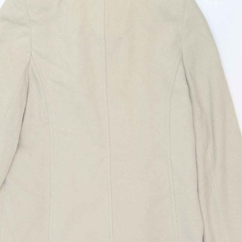 Grey Osbourn Womens Ivory Pea Coat Coat Size 12 Button