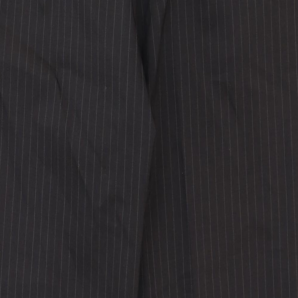 River Island Mens Black Striped Cotton Dress Pants Trousers Size 32 in Regular Zip
