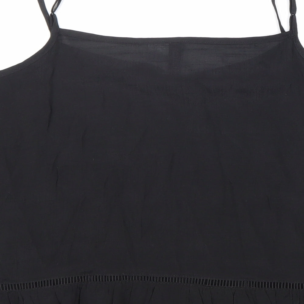 Womens UK Size 14 Divided Black Camisole Tank