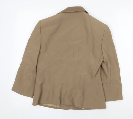Country Casuals Womens Beige Jacket Blazer Size 8 Hook & Eye