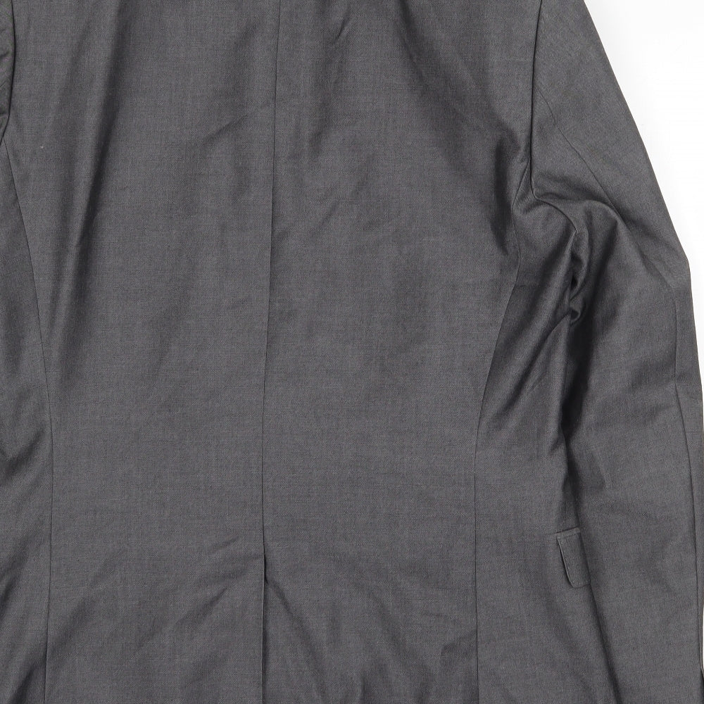 F&F Mens Grey Polyester Jacket Suit Jacket Size 40 Regular