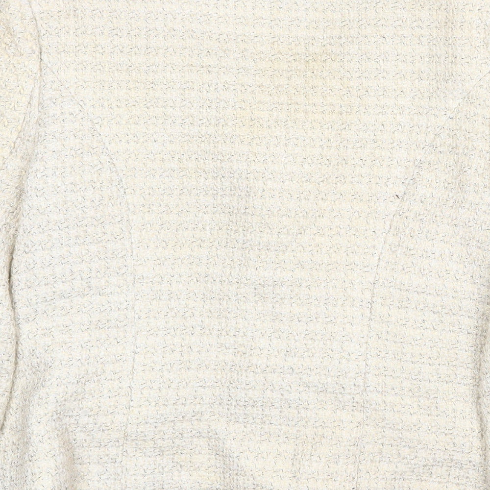 ValleyGirl Womens Beige Jacket Blazer Size 10 Hook & Eye