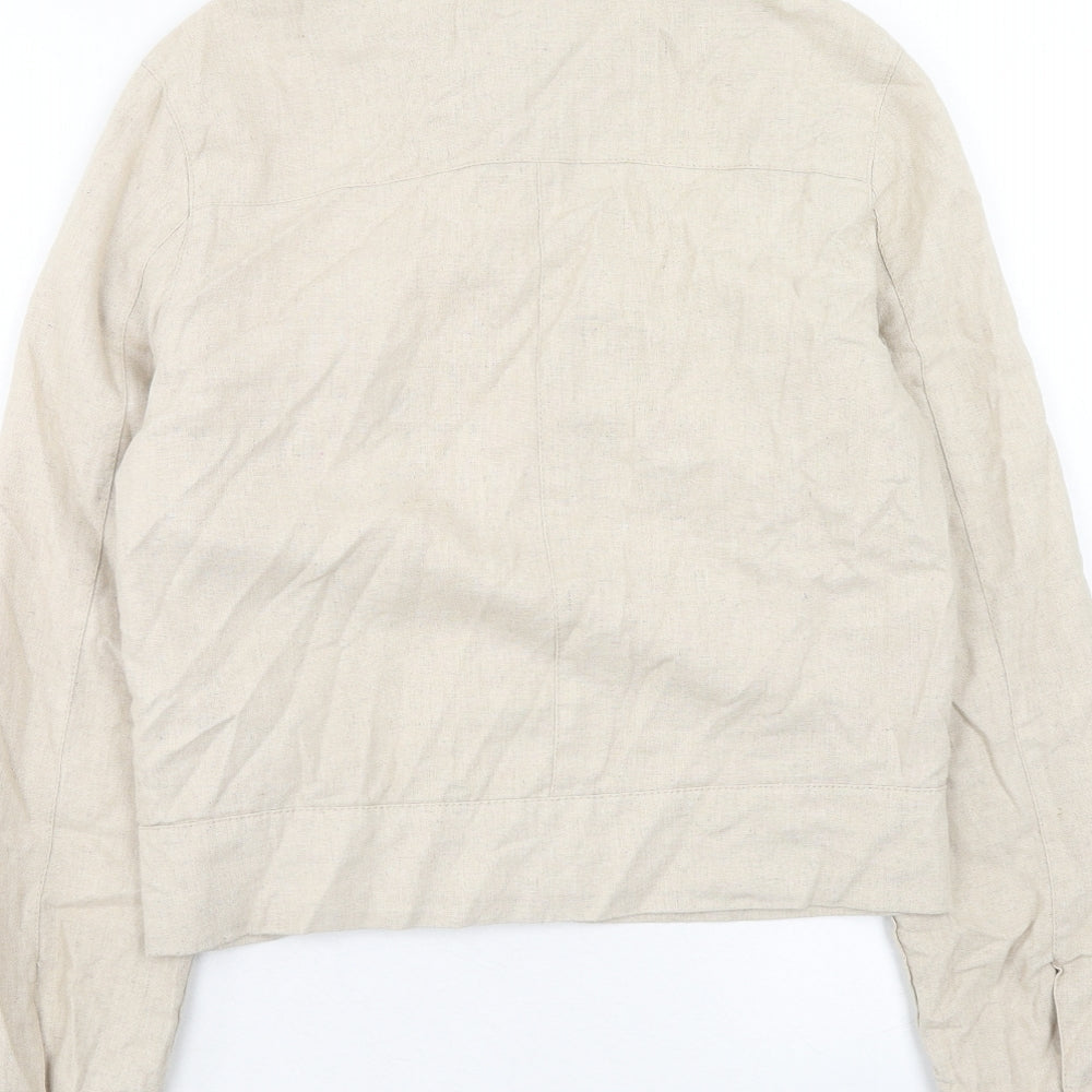 New Look Womens Beige Jacket Coatigan Size 8 Button