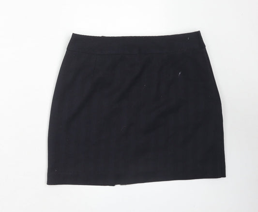 NEXT Womens Blue Polyester Mini Skirt Size 8 Button