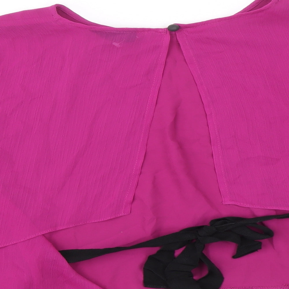 Womens UK Size 10 Topshop Purple Cropped Blouse