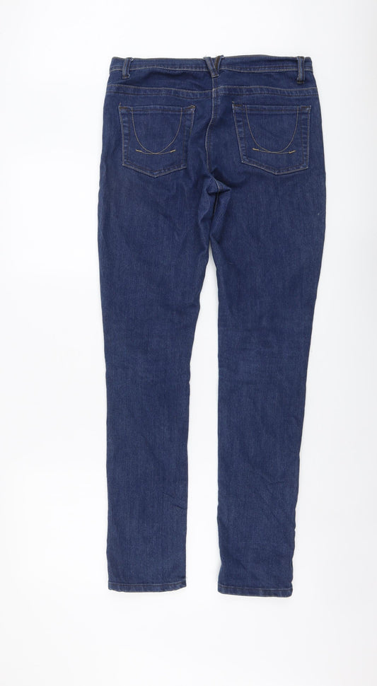 Denim & Co. Womens Beige Cotton Skinny Jeans Size 12 L31 in Regular Button