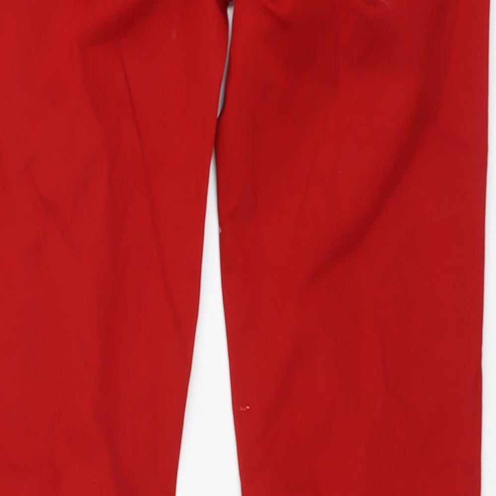 Zara Womens Red Cotton Skinny Jeans Size 8 L30 in Regular Button